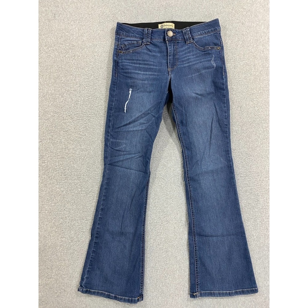 Democracy Jeans Women's 8 Ab Technology Itty Bitty Boot Mid Rise Bootcut Blue